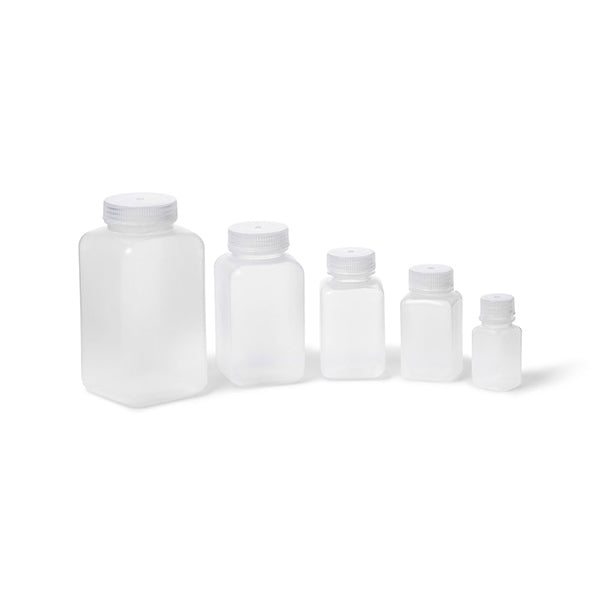UniStore Wide Mouth Square Bottles, PPCO, 500 mL, 12/pkg - 33608