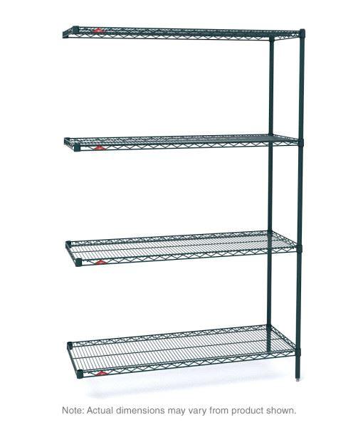 AN426K3 Super Erecta 4-Shelf Industrial Wire Shelving Add-On Unit, Metroseal Green Epoxy, 21" x 30" x 63"