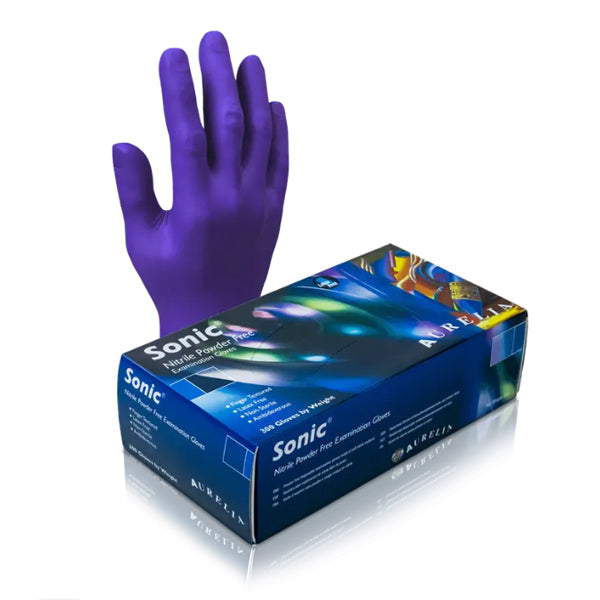 Supermax Aurelia Sonic Nitrile Gloves Powder-Free Indigo Blue, 3000/Cs