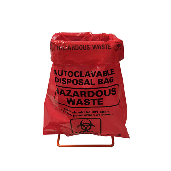 BenchBin Starter Kit, includes BenchBin and 400 red 8.5 x 11 autoclave/biohazard bags | A8401-SK