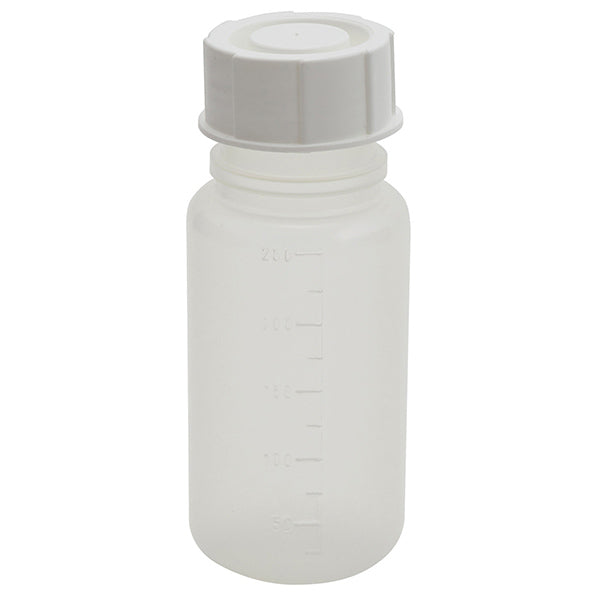 Bottle Graduated Wide Mouth, PP 250 mL, Polypropylene, 10/PK | 202445-0250