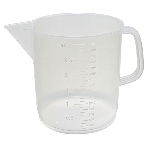 Beaker Low with Handle, PP 3000 mL, Polypropylene, 2/PK | 326495-3000