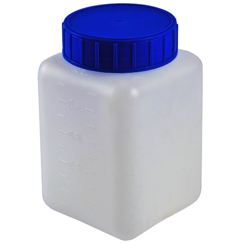 Bottle Wide Mouth Square, HDPE 500 mL, 10/CS | 501305-0500
