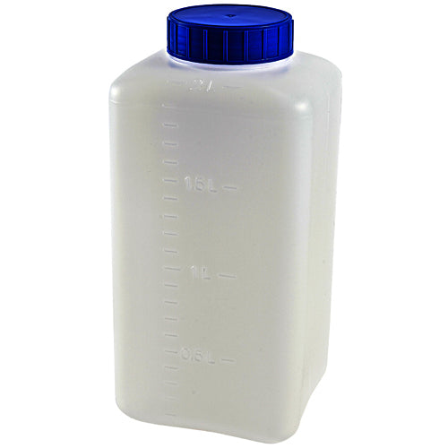Bottle Wide Mouth Square, HDPE 2000 mL, 5/CS | 501305-2000