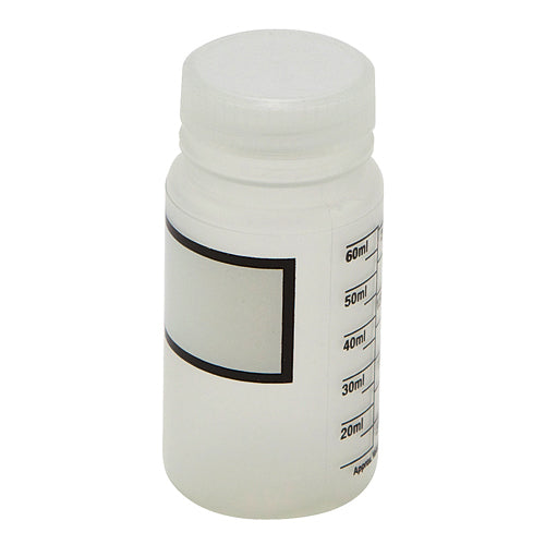 Bottle Wide Mouth Graduated, PP 60 mL, Polypropylene, 12/CS | 501505-0060