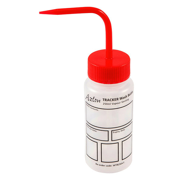 Washbottle Wide Mouth Tracker Red, LDPE 250 mL | 506995-0003