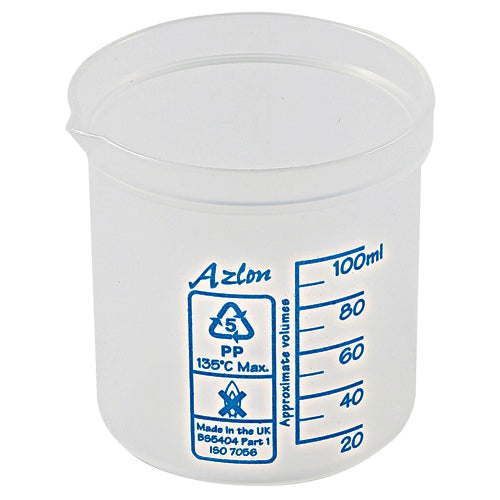 Beaker Square Graduated, PP 100 mL, Polypropylene, 10/CS | 522085-0100