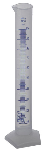 Cylinder Printed Graduated, PP 100 mL, Polypropylene, 2/PK | 537815-0100
