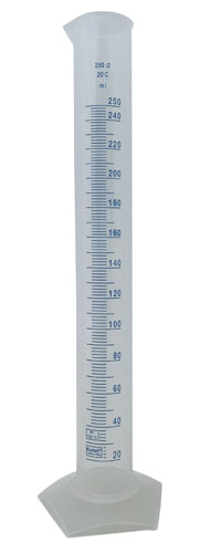 Cylinder Printed Graduated, PP 250 mL, Polypropylene, 2/PK | 537815-0250