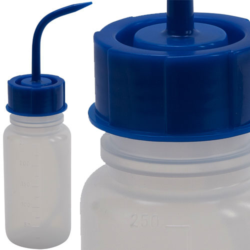 Washbottle Wide Mouth, LDPE 250 mL Blue, 6/PK | 706414-0250