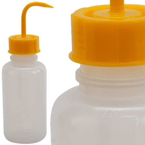 Washbottle Wide Mouth, LDPE 500 mL Yellow | 706424-0500