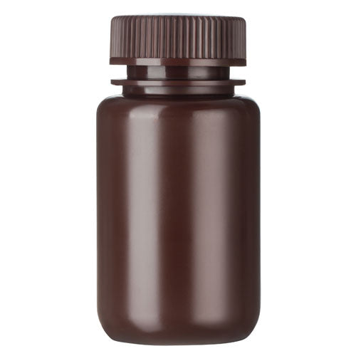 Bottle Packaging Wide Mouth Amber HDPE 250 mL | WMPB250A