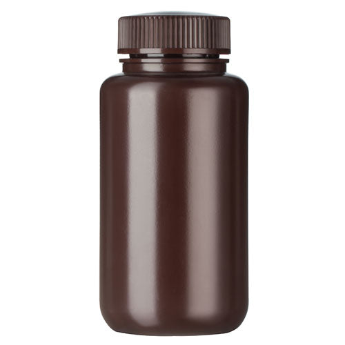 Bottle Packaging Wide Mouth Amber HDPE 500 mL | WMPB500A