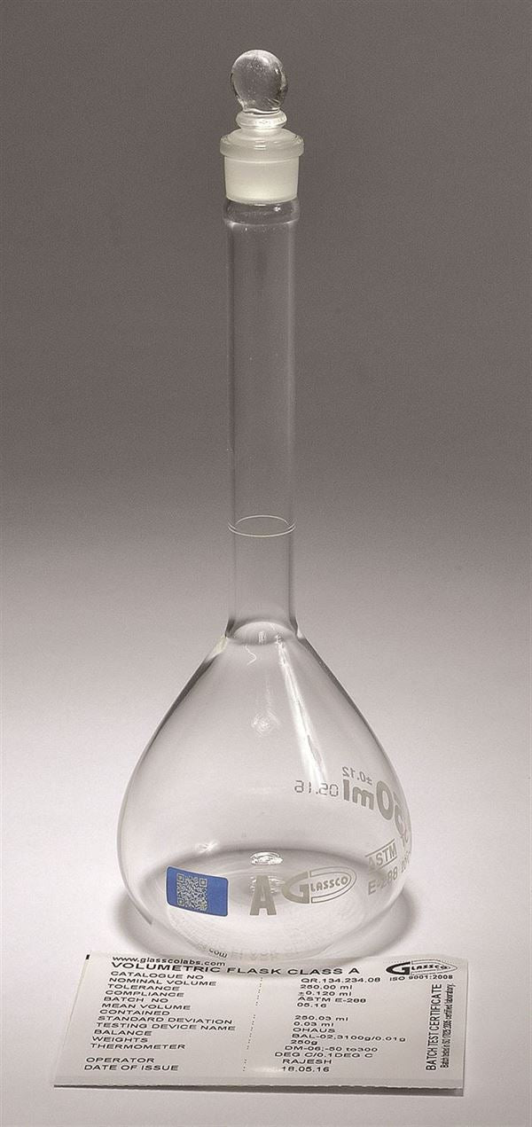 Precision Fixed-Volume Preparation Volumetric Flasks, Class A | FG5640-200QR