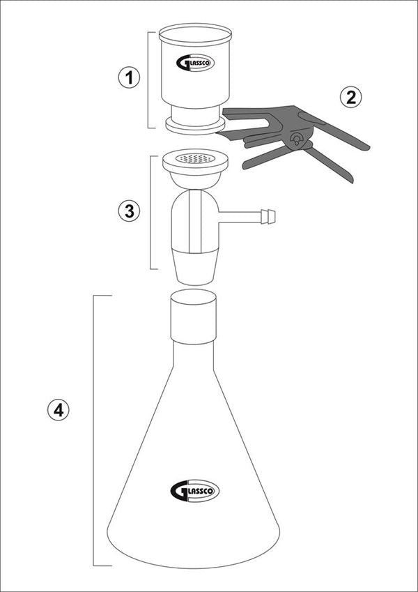 Bench-Ready Vacuum Filter Holder Set, 47mm for Vacuum Filters Work | FHAG47