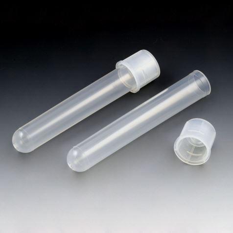 Culture Tube, 17 x 100mm (14mL), PS, STERILE, Attached Dual Position Cap, 25/Bag, 20 Bags/Unit-110158