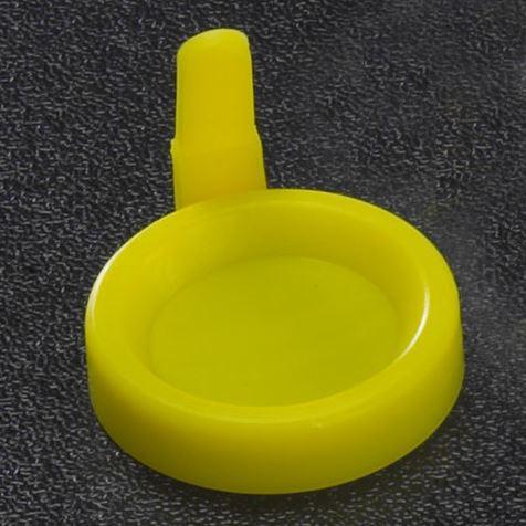 Cap, Snap with Sanitary Grip, PE, Yellow, for Flared Top Urine Tube, 500/Bag, 3 Bags/Unit-113137