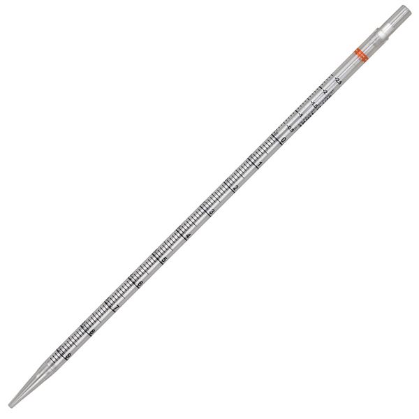 Serological Pipette, 10mL, PS, Standard Tip, 345mm, STERILE, Orange Band, Wrapped, 50/Bag, 4 Bags/Unit-1762