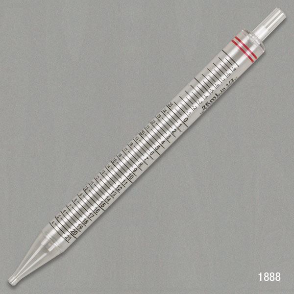 Serological Pipette, 25mL, PS, Short Style, 230mm, STERILE, Red, Wrapped-1888