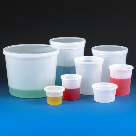 Container, Multi-Purpose, PE, Economy Style, 86oz (2580mL), Separate Snap Lid, Natural-271086