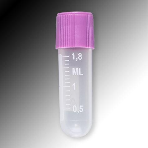 Sample Tube, 2mL, External Threads, White Graduations & Marking Area, Round Bottom-6051