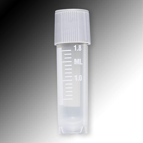 Sample Tube, 2mL, External Threads, White Graduations & Marking Area, Self-Standing-6052