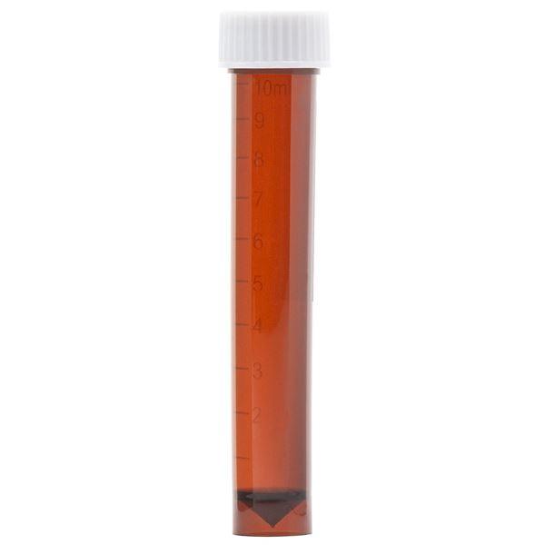 Transport Tube, 10mL, with Separate Screw Cap, AMBER, Conical Bottom, Self-Standing-6102AM