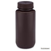 Bottle, Wide Mouth, HDPE Bottle, Attached PP Screw Cap, Amber, 500mL, 12/Pack-7010500AM