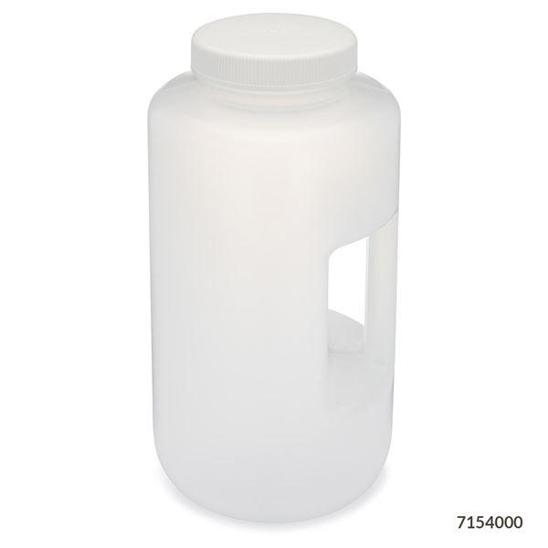 Bottle, Large Wide Mouth with Handle, Round Bottle, 100mm PP Screw Cap, 4 Litres-7154000