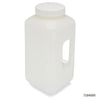 Bottle, Large Wide Mouth with Handle, Square, HDPE Bottle, 100mm PP Screw Cap, 4 Litres-7184000