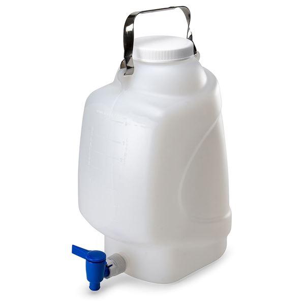 Carboy, Rectangular with Spigot and Handle, 10 Liter-7300010