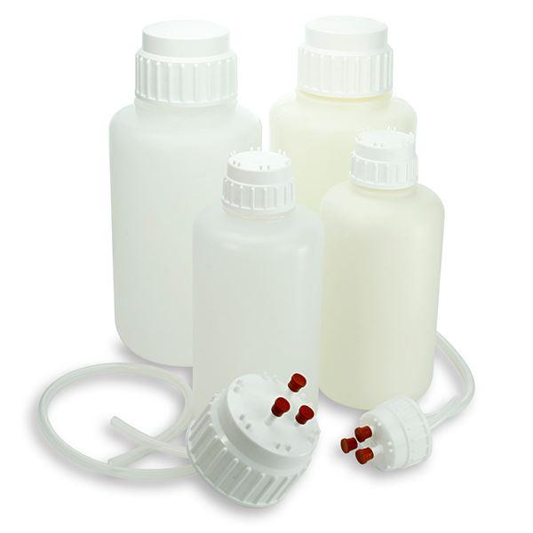 Vacuum Bottle, Narrow Mouth, Heavy Duty PP Bottle, White PP 53mm Screw Cap, 2 Litres, 2/Pack-7082000