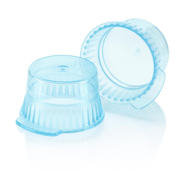 Snap Cap, Translucent Blue, PE, for 13mm,Glass and Evacu. Tubes and 12mm Plastic, 1000/Bag - 113143B