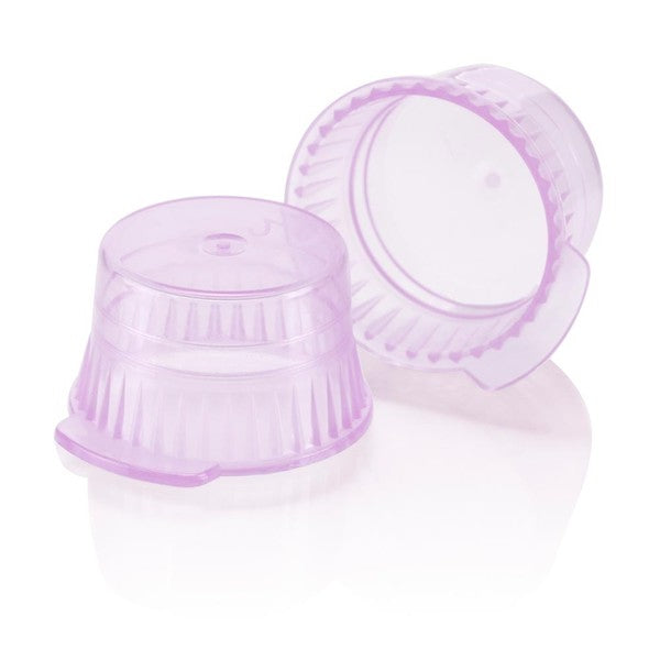 Snap Cap, Translucent Lavender, PE, for , 13mm Glass & Evacu. Tubes, 12mm Plastic, 1000/Bag - 113143L