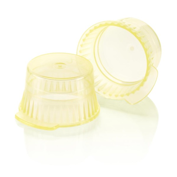 Snap Cap, Translucent Yellow, PE, for, 13mm Glass & Evacu. Tubes, 12mm Plastic, 1000/Bag - 113143Y