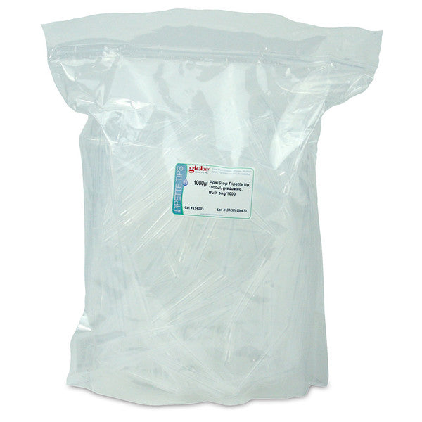 PosiStop Pipette tip, 1000ul, graduated, Bulk, 10 bags/case, 1000/Bag - 154035