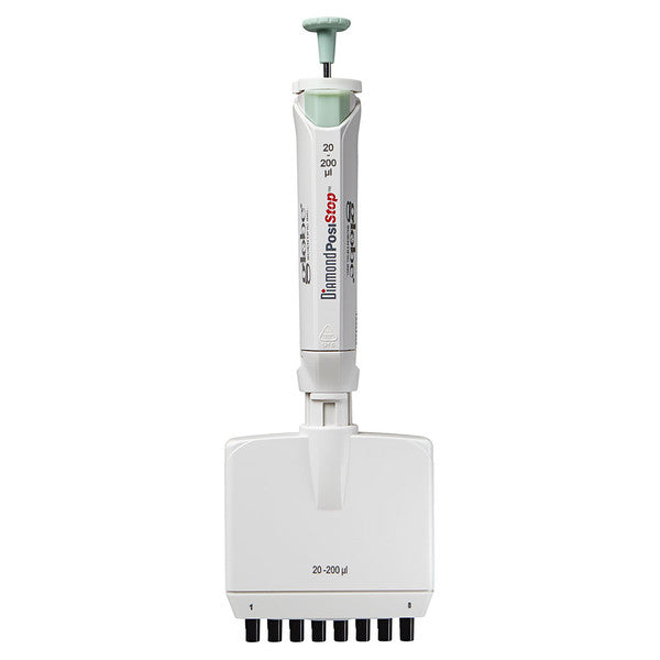 Pipette, Diamond PosiStop, Fully, Autoclavable, 8 channel, 20-200ul, Green - 3364-200