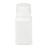 Bottle, Wide Mouth, Square, HDPE, Attached PP Screw Cap, 60mL, 100/Cs - 7180060