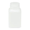 Bottle, Wide Mouth, Square, HDPE, Attached PP Screw Cap, 250mL, 100/Cs - 7180250