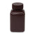 Bottle, Wide Mouth, Square, Amber HDPE, Attached PP Screw Cap, 250mL, 12/Bag - 7180250AM