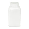 Bottle, Wide Mouth, Square, HDPE, Attached PP Screw Cap, 1000mL, 100/Cs - 7181000