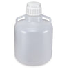 Carboy, Round with Handles, HDPE, 10 L, White PP Screwcap,Molded Graduations, 100/Cs - 7340010