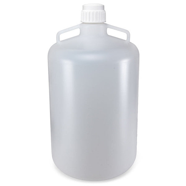 Carboy, Round with Handles, HDPE, 50 L, White PP Screwcap,Molded Graduations - 7340050