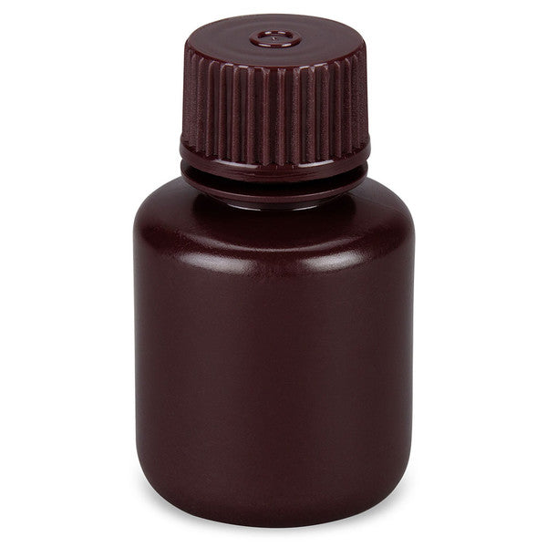 Bottle, Amber Narrow Mouth,Rnd,HDPE,30mL, Bulk Packed, Bottles and Caps Separate, 1000/Cs - 7560030AMBKS