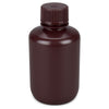 Bottle,Amber Narrow Mouth,Rnd,HDPE,125mL, Bulk Packed, Bottles and Caps Separate, 500/Cs - 7560125AMBKS