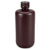 Bottle,Amber Narrow Mouth,Rnd,HDPE,500mL, Bulk Packed, Bottles and Caps Separate, 12/CS - 7560500AMBKS