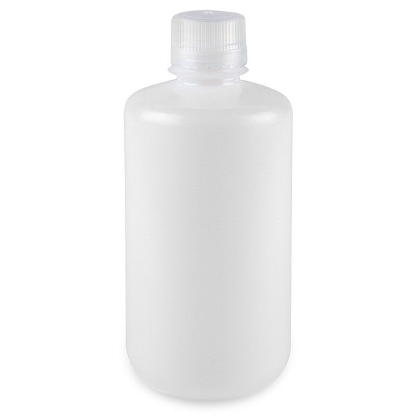 Bottle, Narrow Mouth, Round, HDPE,1000mL, Bulk Packed, Bottles and Caps Separate, 50/CS - 7561000BKS