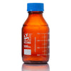 Bottle, AmberMedia, Globe Glass, 500mL, GL45 Screw Cap, Dual Graduations, 10/Box - 8110500