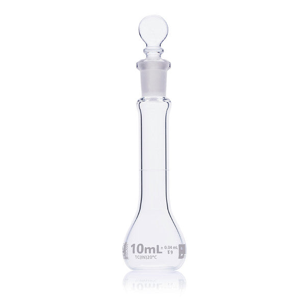 Flask, Volumetric , Globe Glass, 10mL, Class B, To Contain (TC), ASTME288, 6/Box - 8250010