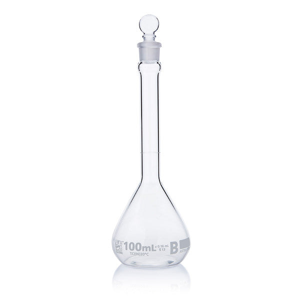 Flask, Volumetric , Globe Glass, 100mL, Class B, To Contain (TC), ASTME288, 6/Box - 8250100